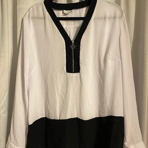 Black and white blouse
